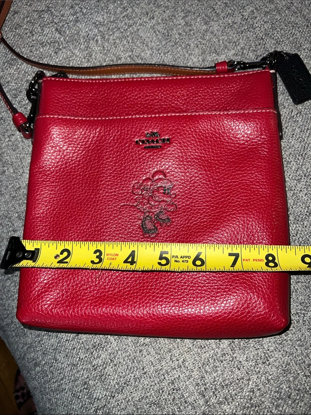 Coach x Disney Minnie Mouse Red Pebbled Leather Crossbody EUC